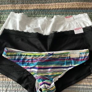 14/16 cacique panties. 1 thong and two boy shorts. Nwt